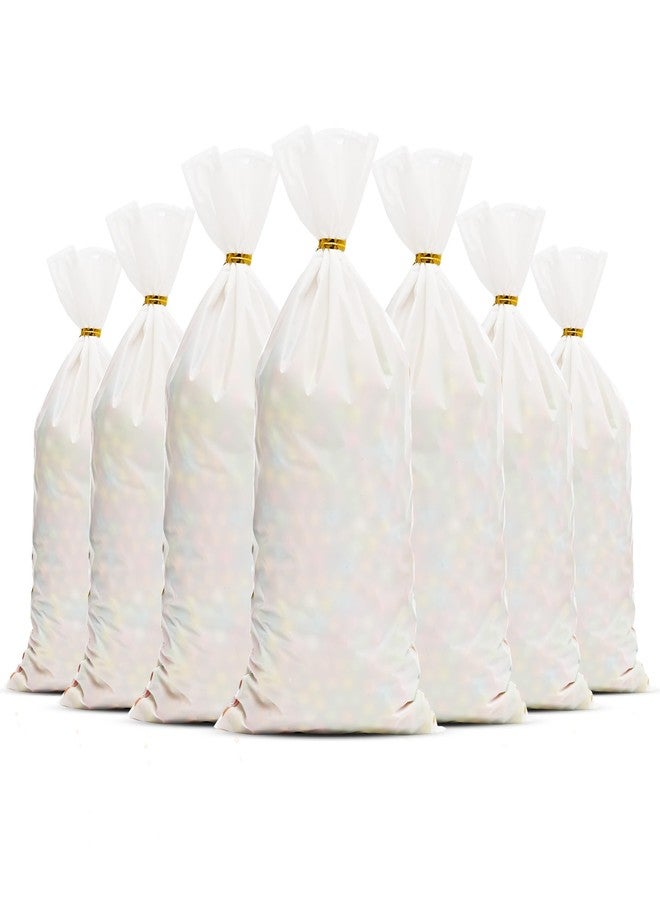 Lecpeting 100 Pcs Cellophane Treat Bags Plastic Goodie Candy Bags with Twist Ties for Gift Wrap Birthday Wedding Baby Shower Christmas Party Supplies (White) - Image 4
